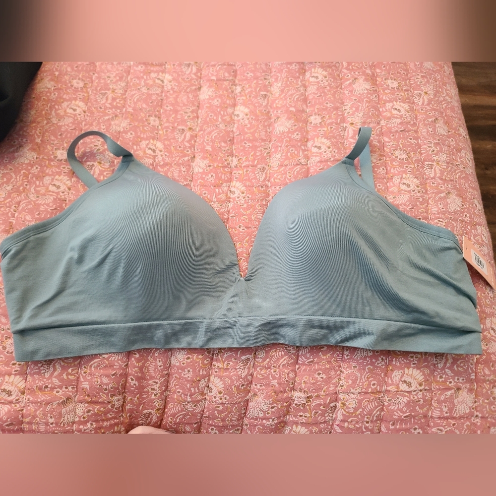 Thirdlove Wireless Plunge Bra 46D/3X NWT Blue